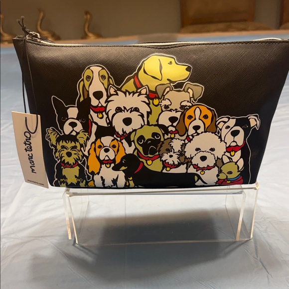 Marc Tetro Handbags - Marc Tetro. Black Cosmetic Bag with Dog Print
